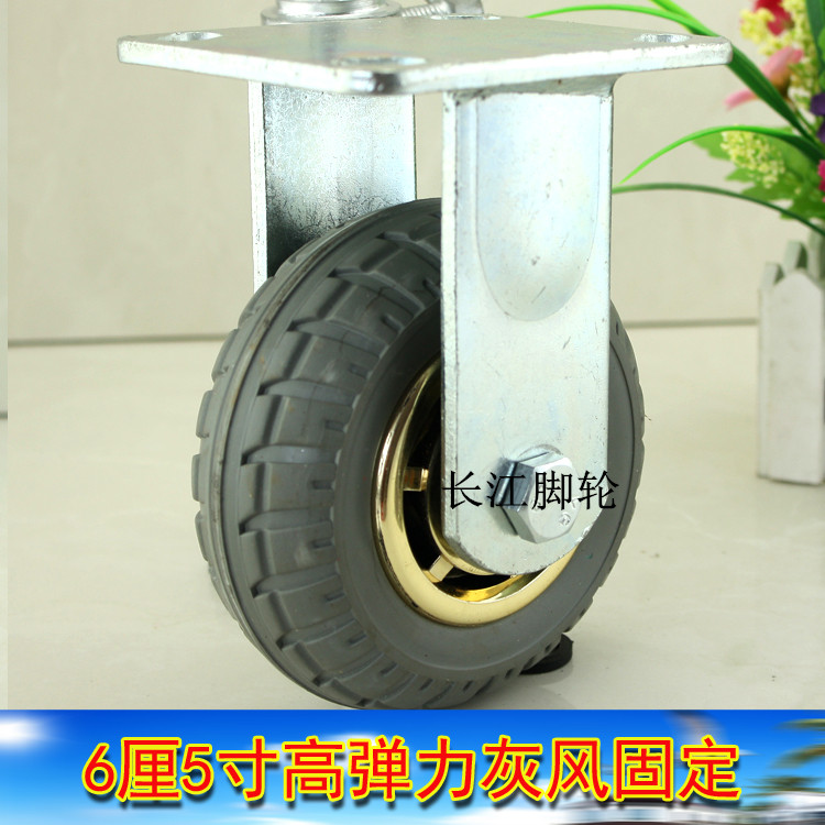 供应长江牌5寸重型橡胶静音定向轮轱辘，脚轮生产厂家，沧州脚轮批发