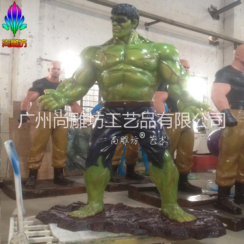 广州厂家供应尚雕坊现货供应影视道具绿巨人雕塑 复仇者联盟仿真人物形象树脂摆件图片