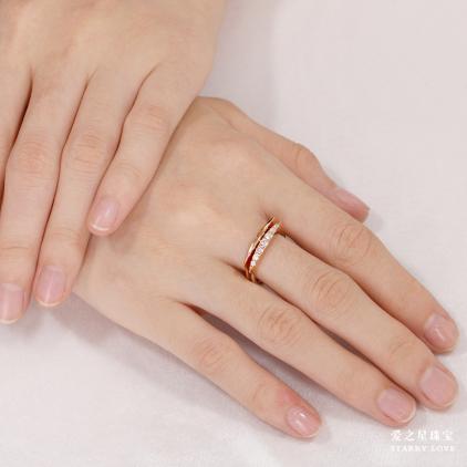 供应用于结婚钻戒的18K玫瑰金钻石戒指|价格:4268