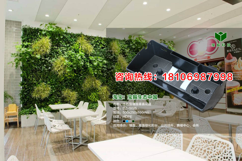 供应用于墙面垂直绿化的宝振立体绿化垂直花墙植物墙5025