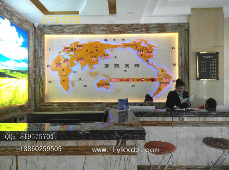 供应工艺世界地图钟-酒店吧台背景墙办公装饰用品