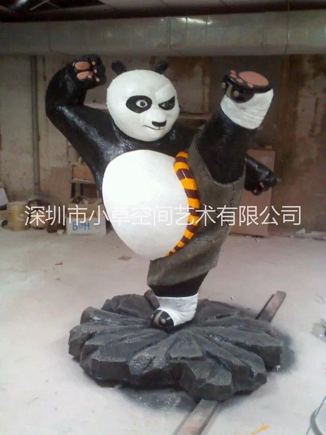 供应用于公园广场摆件的卡通雕塑，功夫熊猫，玻璃钢雕塑
