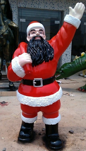 供应玻璃圣诞老人雕塑，玻璃圣诞老人雕塑定制，玻璃圣诞老人雕塑报价图片