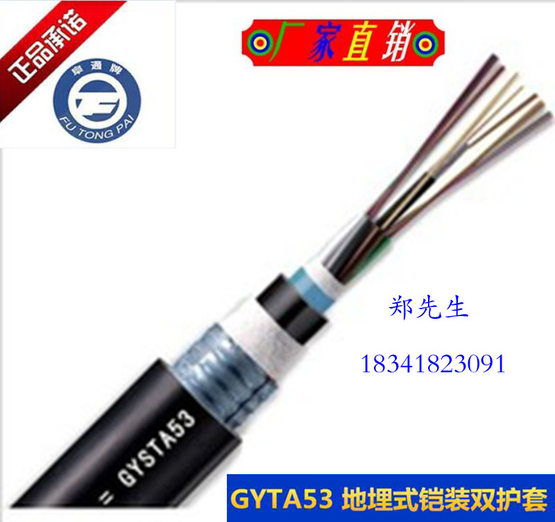厂家直销电信级地埋光缆 GYTA53-4b1层绞式重凯光缆光钎双凯单模光缆 可订制生产