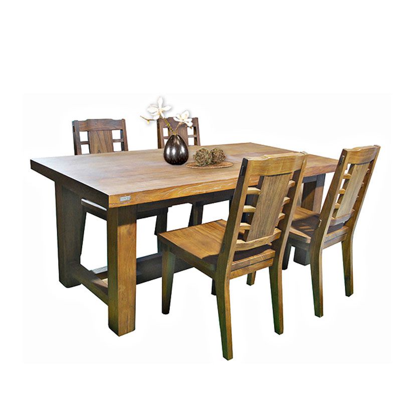 供应榕华餐厅家具榆木餐桌椅一桌六椅一桌四椅实木高靠背餐桌椅套装图片