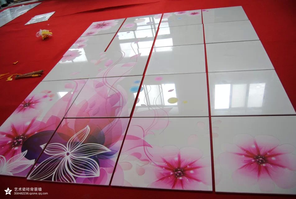 3D平面彩雕瓷砖背景墙万能平板打印机/玻璃移门uv平板打印机厂家图片