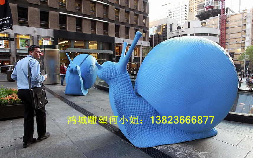 供应用于广场摆件的玻璃钢仿真蜗牛雕塑 玻璃钢动物雕塑