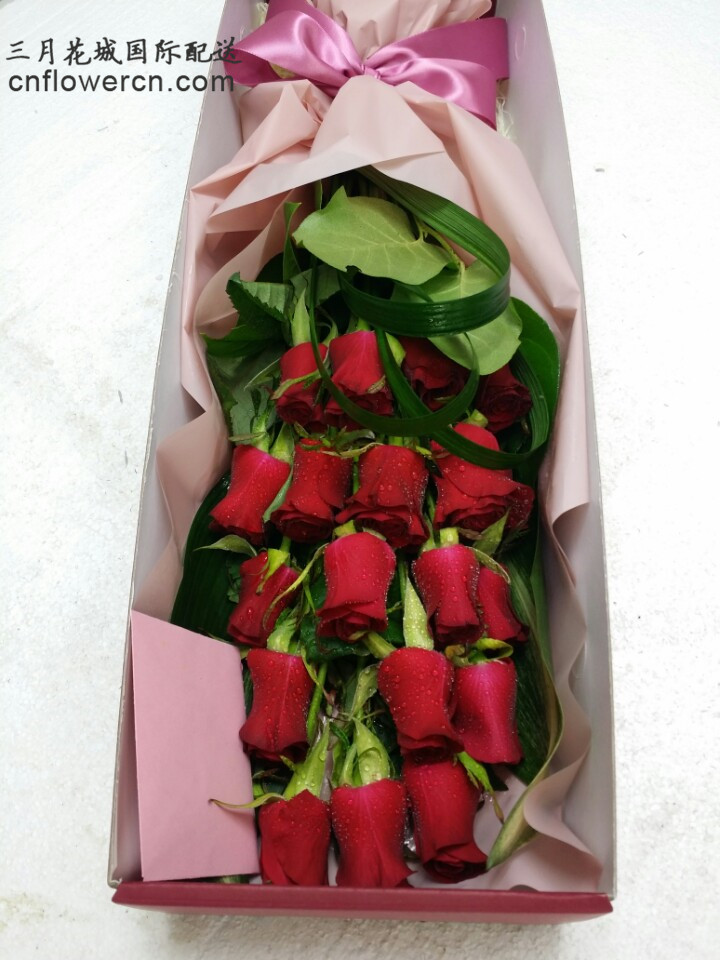 韩国玫瑰礼盒送花到韩国首尔鲜花批发