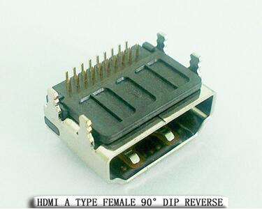 供应用于电视连接器的HDMI反向AM90度四脚插板