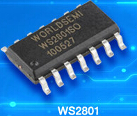 供应用于灯条模组点光源控制的WS2801双线3通道控制芯片 LED外控14驱动IC
