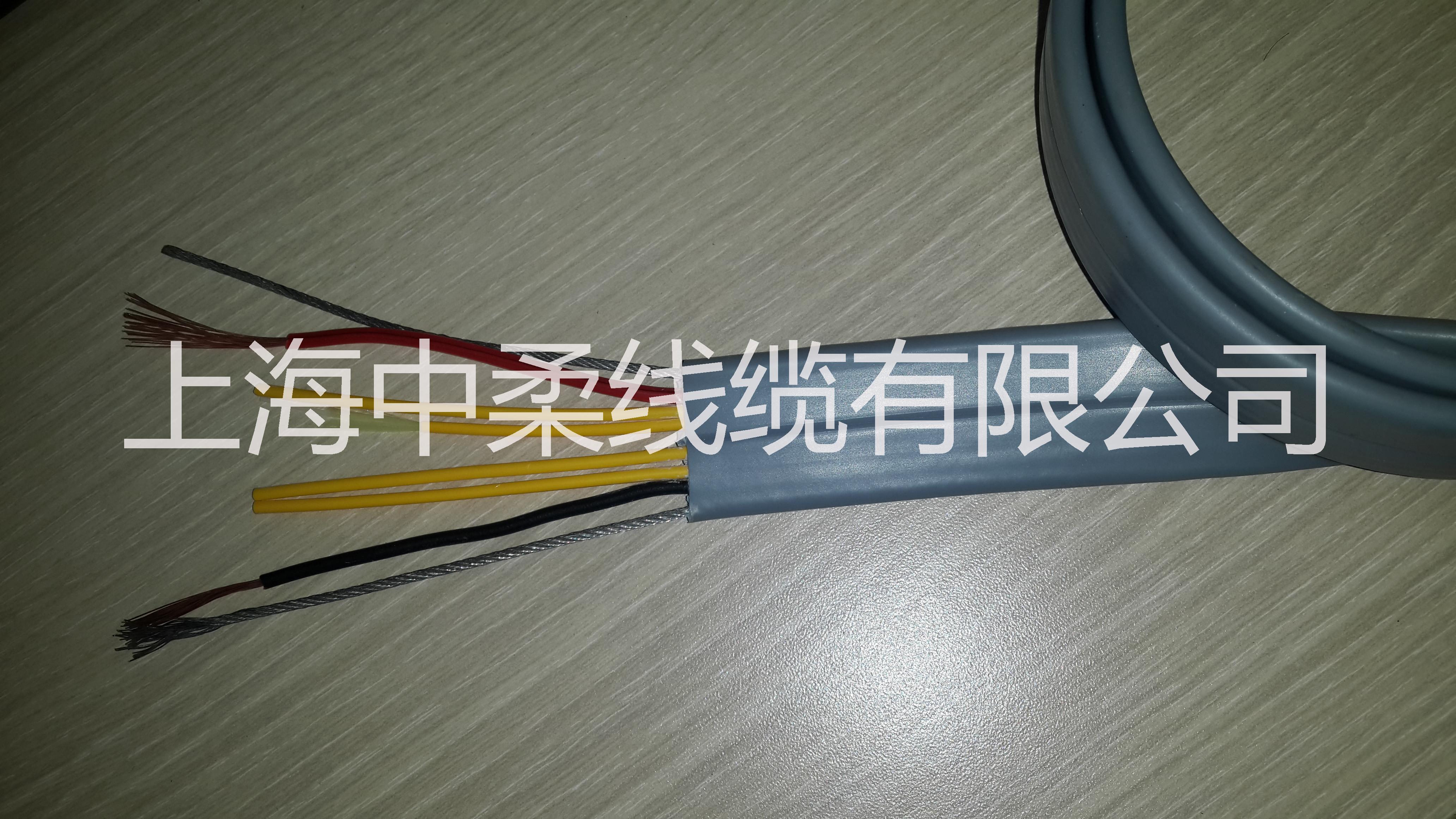 上海中柔厂家供应TVVB电梯监控随行扁光纤数字监控信号传输专用带钢丝电源2*1.0屏蔽耐拖拉随行扁型特种光纤