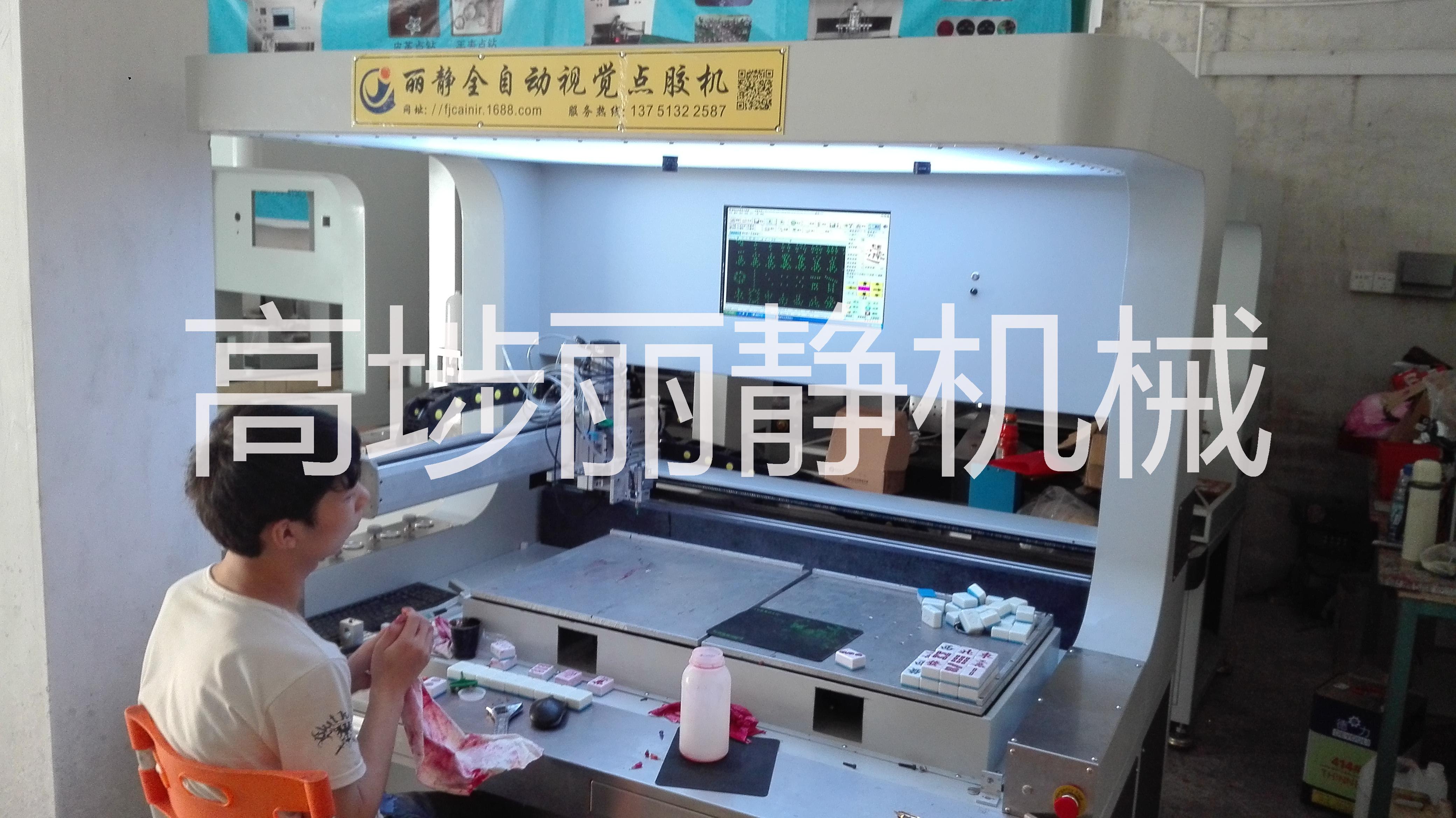广州市视觉双工位麻将骰子点漆上色机厂家供应视觉双工位麻将骰子点漆上色机