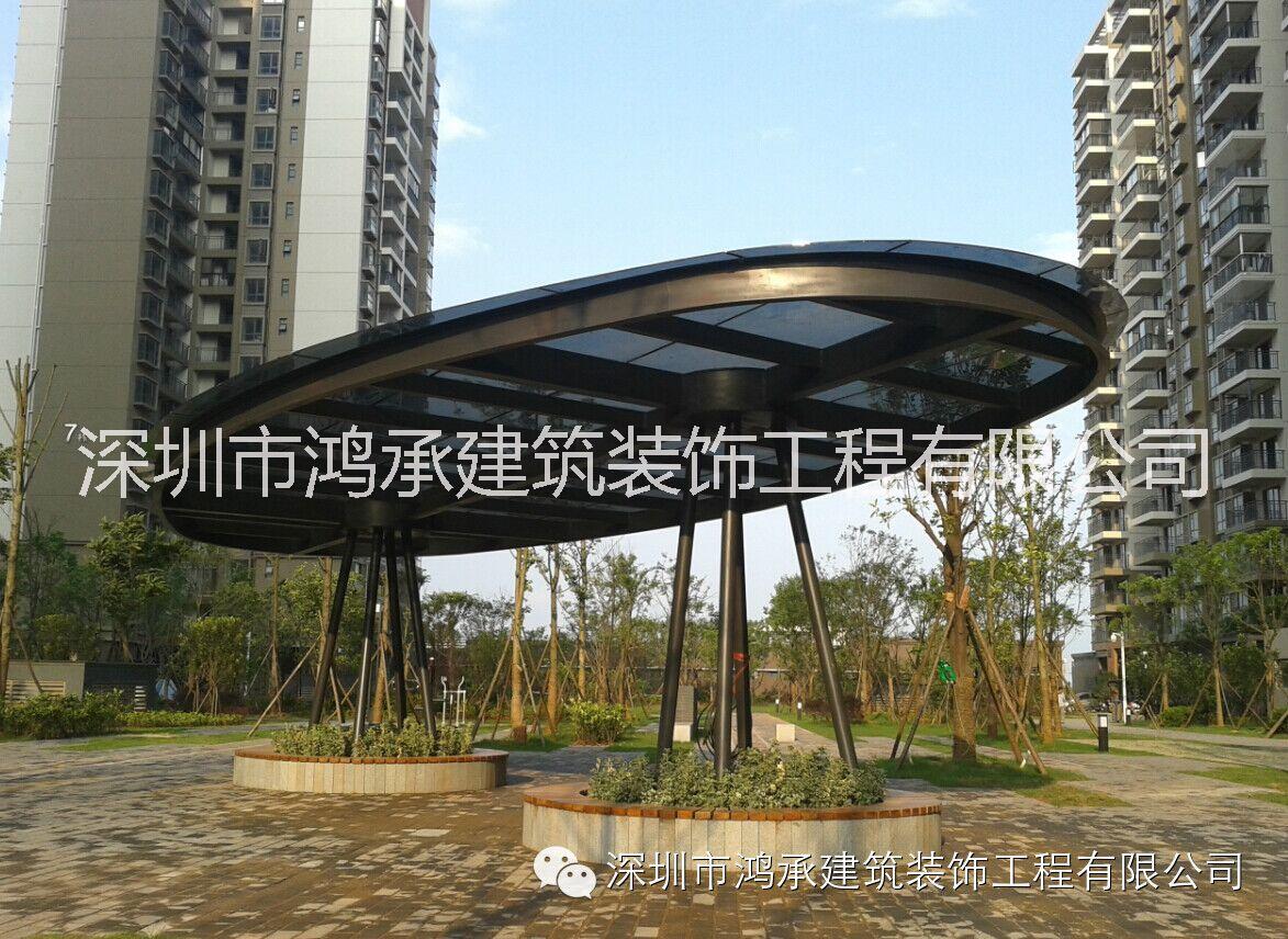 东莞钢结构玻璃雨棚工程批发