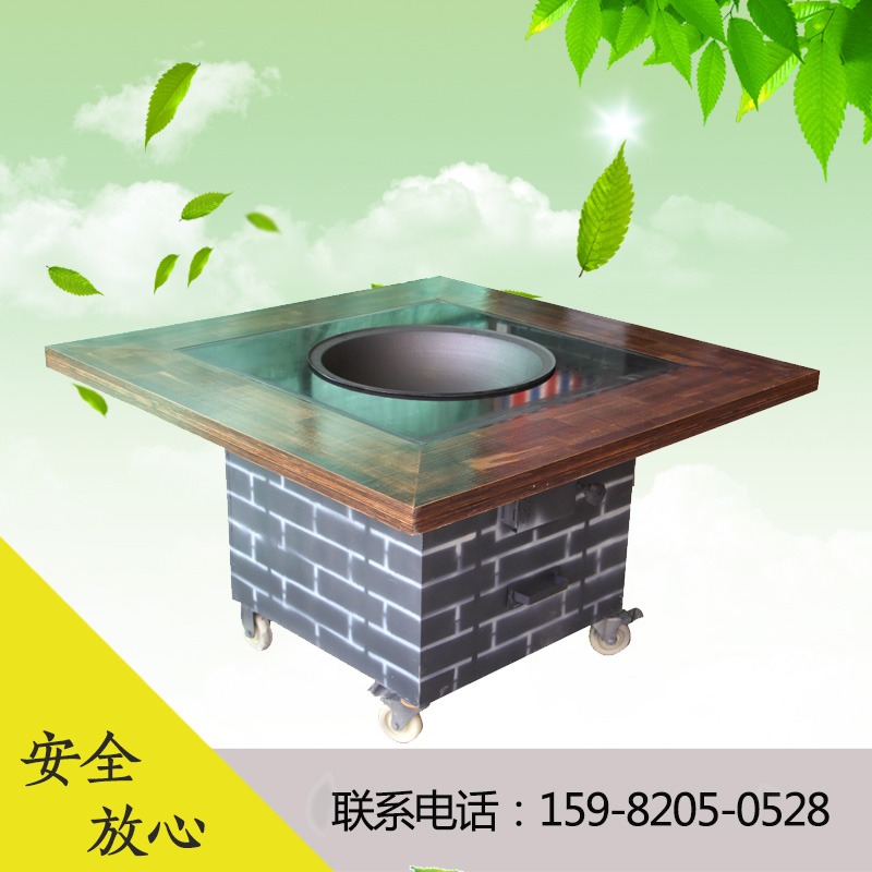 洪昇顺 第二代柴火鸡灶台 管道排烟火力可调节不锈钢板材桌面可定制