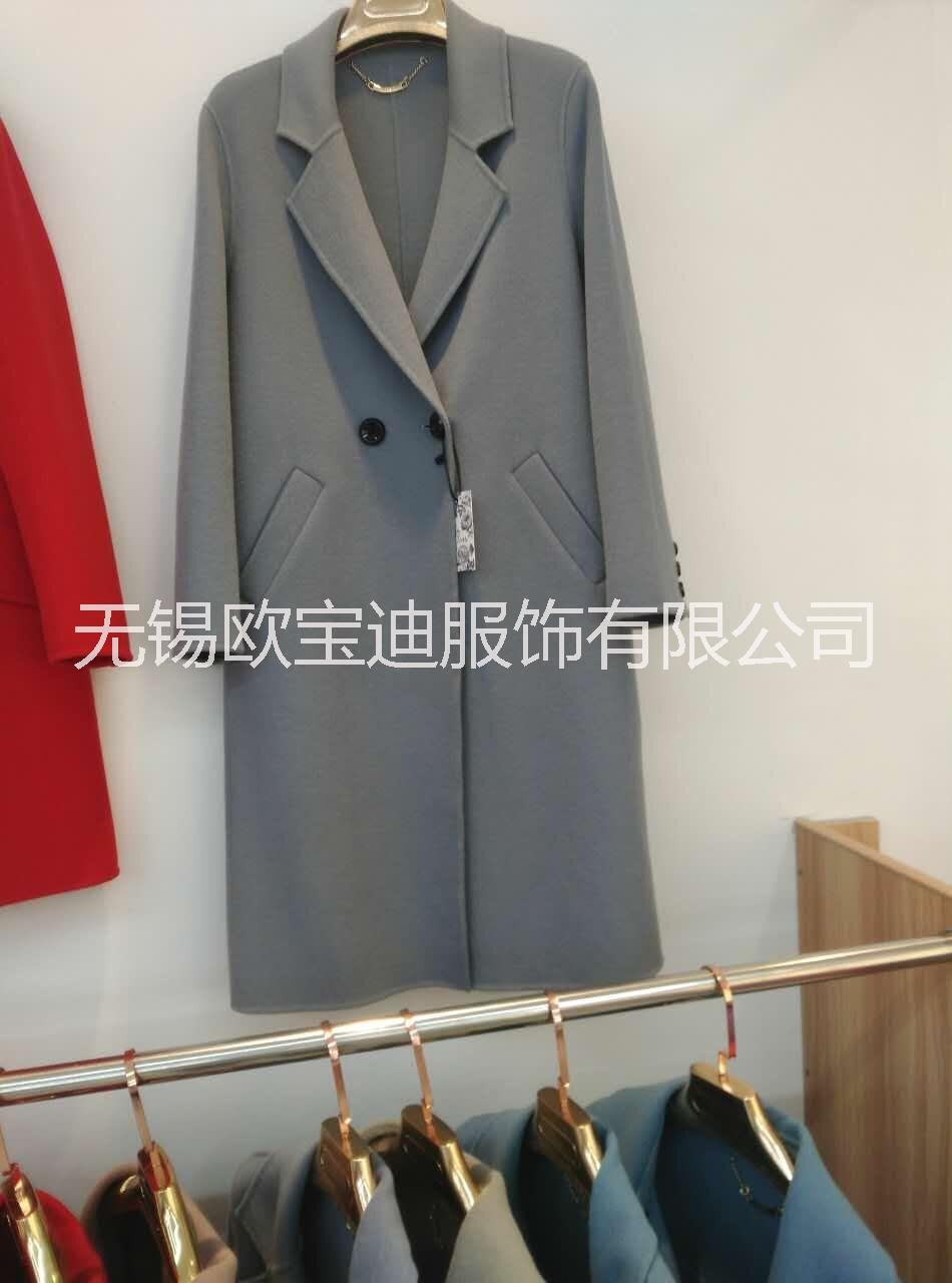 广东新款韩版双面尼羊绒大衣精细剪裁典雅时尚