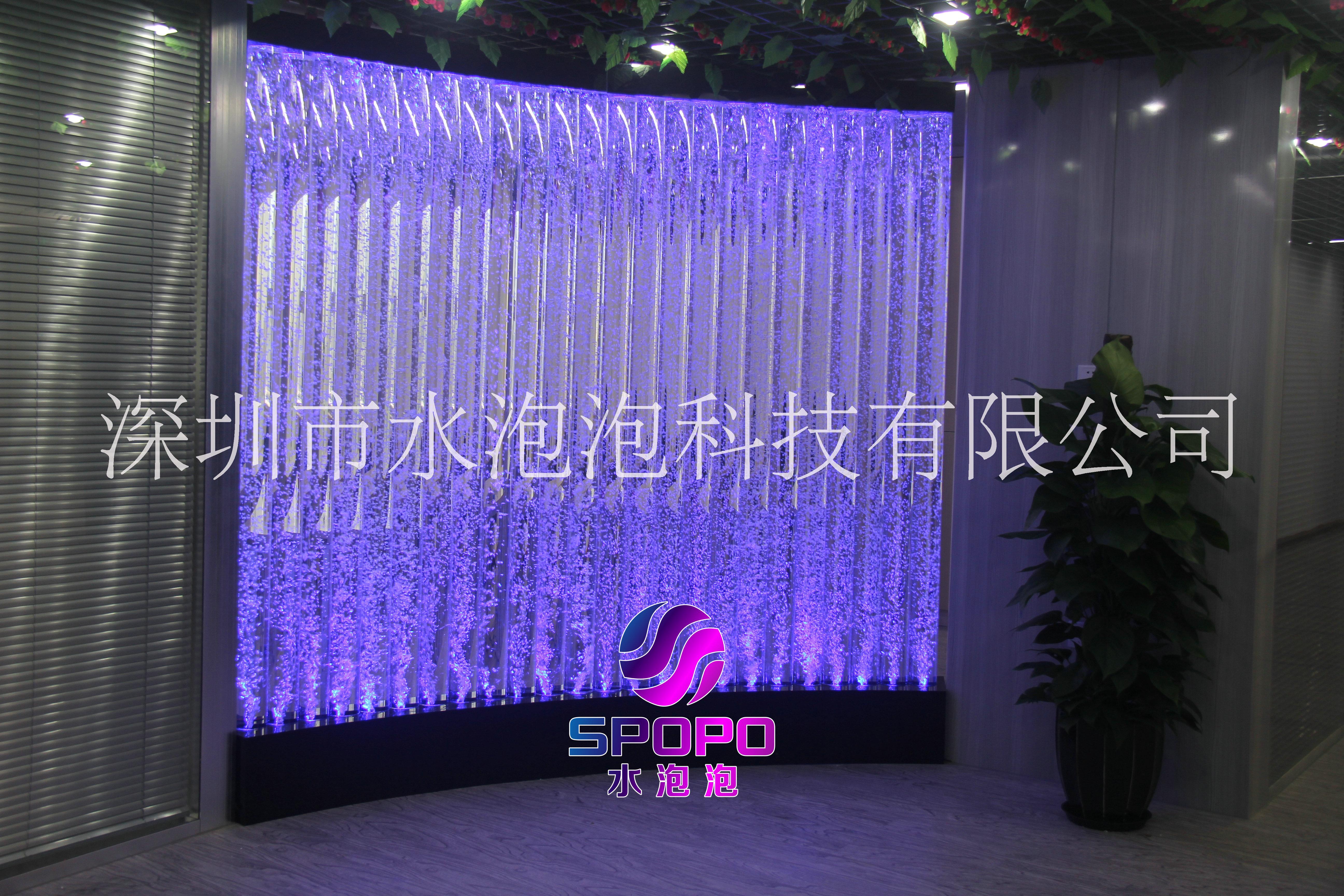 上海 蒸蒸日上的亚克力圆管水舞气泡墙水泡屏风水舞墙Q601安装定制