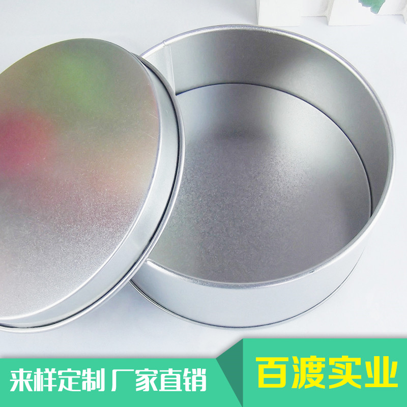 广东东莞马口铁盒生产厂家批发圆形白铁铁盒各种食品铁罐图片
