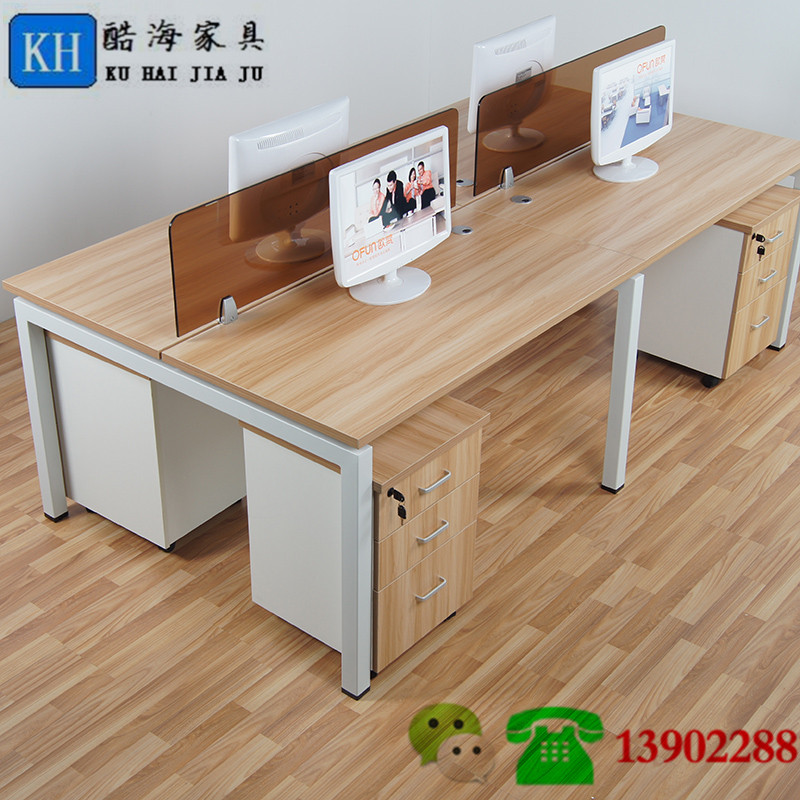 广州厂家直销KH-PF143钢木结合职员办公桌优质耐用图片