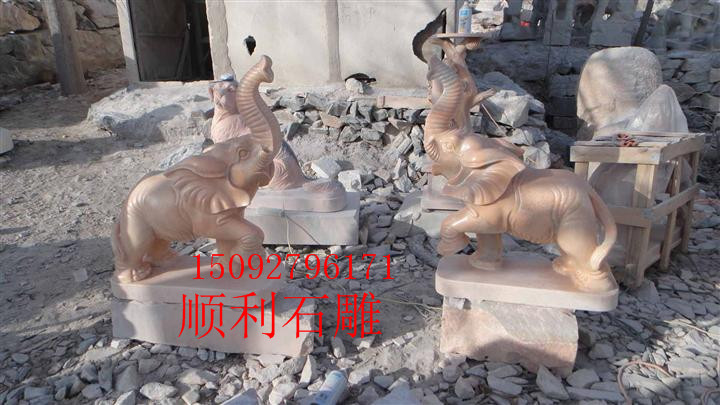 汉白玉大象汉白玉大象顺利石雕厂供应各种石雕动物，
