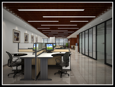 广州办公室装修设计 100型单玻高间隔 玻璃隔断公司图片