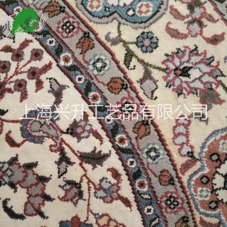 手工真丝圆形地毯波斯地毯 手工地毯 打结真丝地毯 圆形4×4英尺-122×122厘米 手工真丝圆形地毯