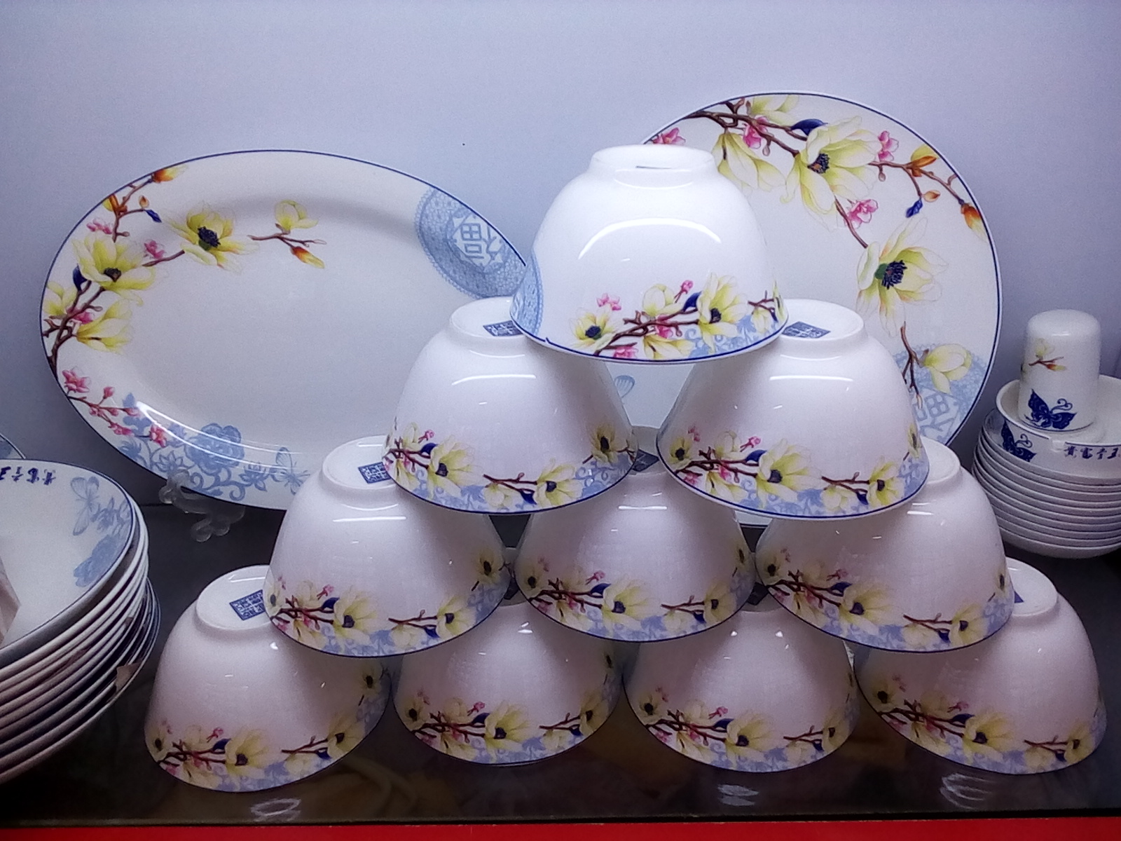景德镇厂家直销青花套装陶瓷餐具 陶瓷餐具生产加工
