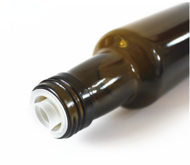 批发现货橄榄油瓶墨绿色500ml圆形橄榄油瓶 透明玻璃瓶配套盖子图片