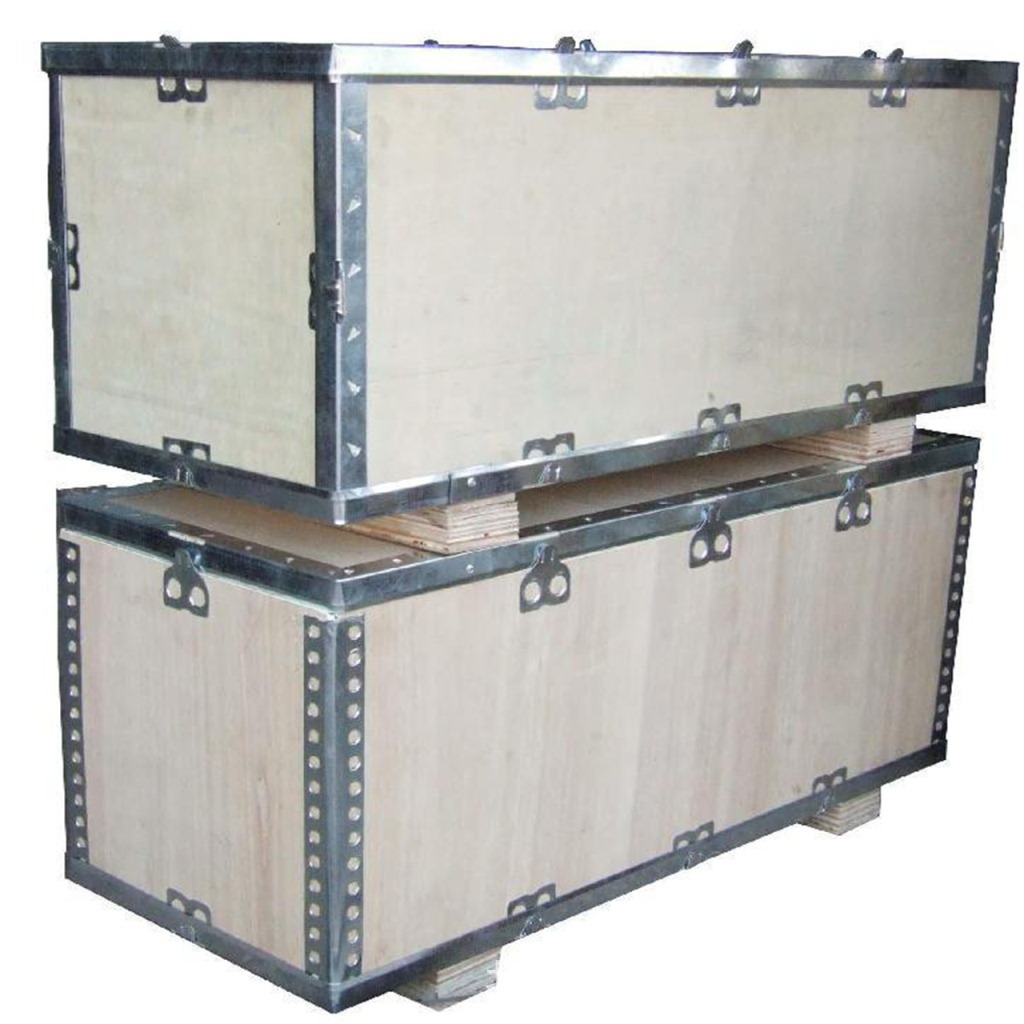 长期供应木制包装箱，钢带可拆卸木