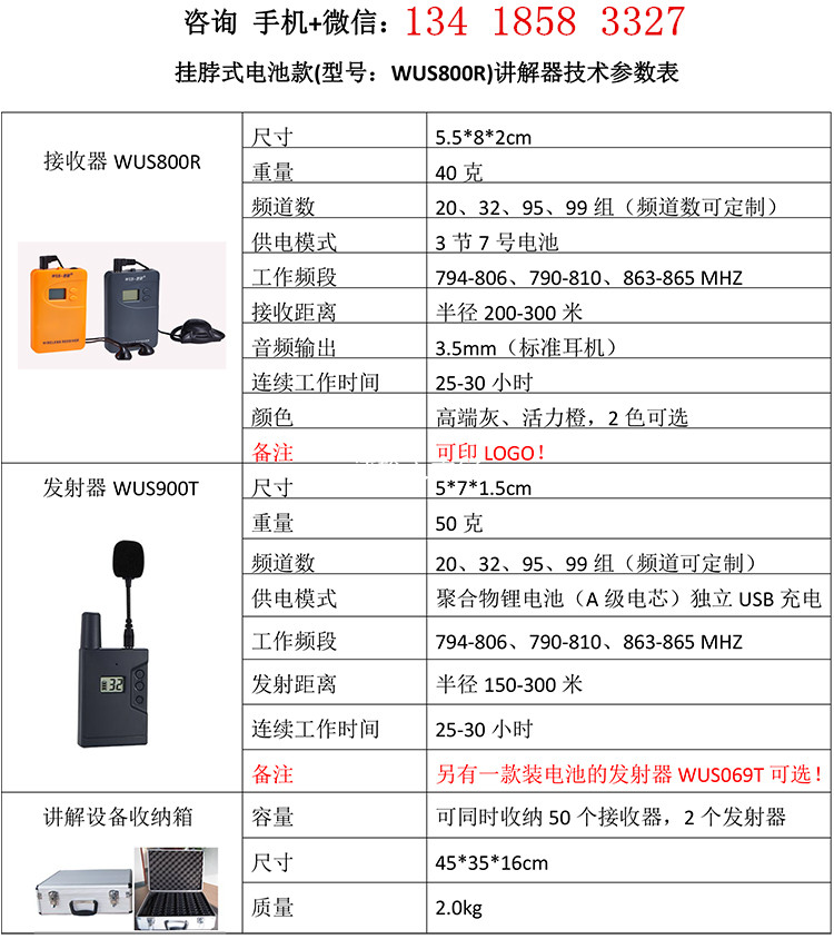 深圳市wus800r接收器厂家wus800r接收器wus800r导游讲解景区自动讲解博物馆自动播放