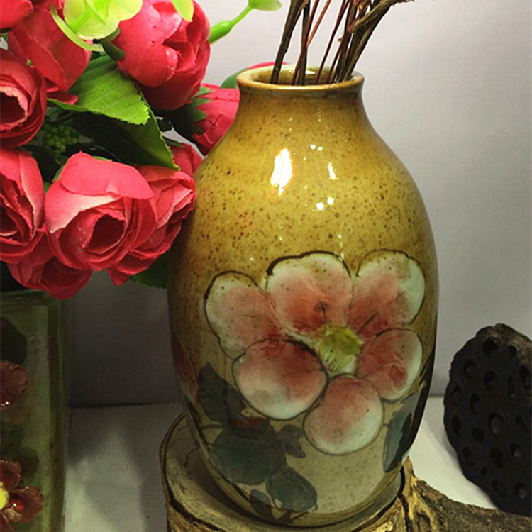 景德镇陶瓷手绘粉彩花瓶摆件批发