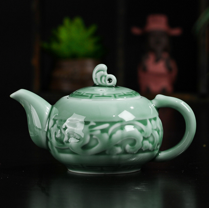龙泉青瓷茶壶纯手工高档陶瓷工艺品广告促销送礼茶具套装礼品茶壶