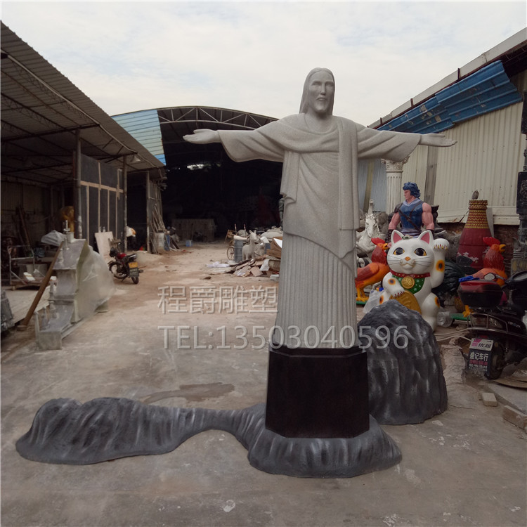 厂家专业定做玻璃钢耶稣像雕塑 欧式人物雕塑 主题文化展览居家园林景观装饰品图片
