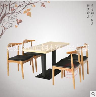 小吃奶茶店 分体餐桌椅 定制批发姑苏区童童钢木家具经营部