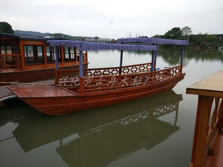 高低蓬船休闲景观装饰定制仿古木船批发