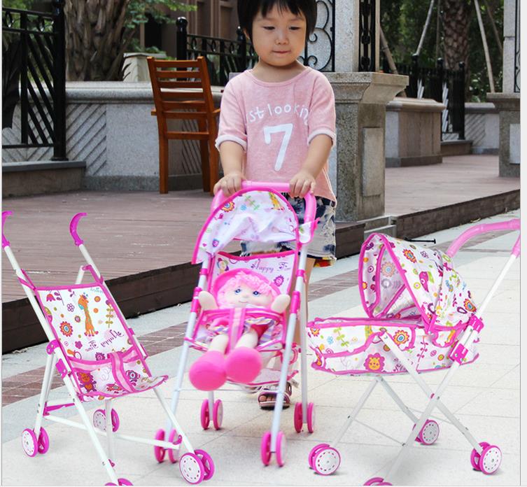 婴儿手推车女孩玩具 儿童过家家小推车 批发学步 婴儿手推车 可折叠雨蓬
