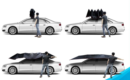 智能车衣  美动半自动智能移动车篷防晒防高温隔热一伞多用