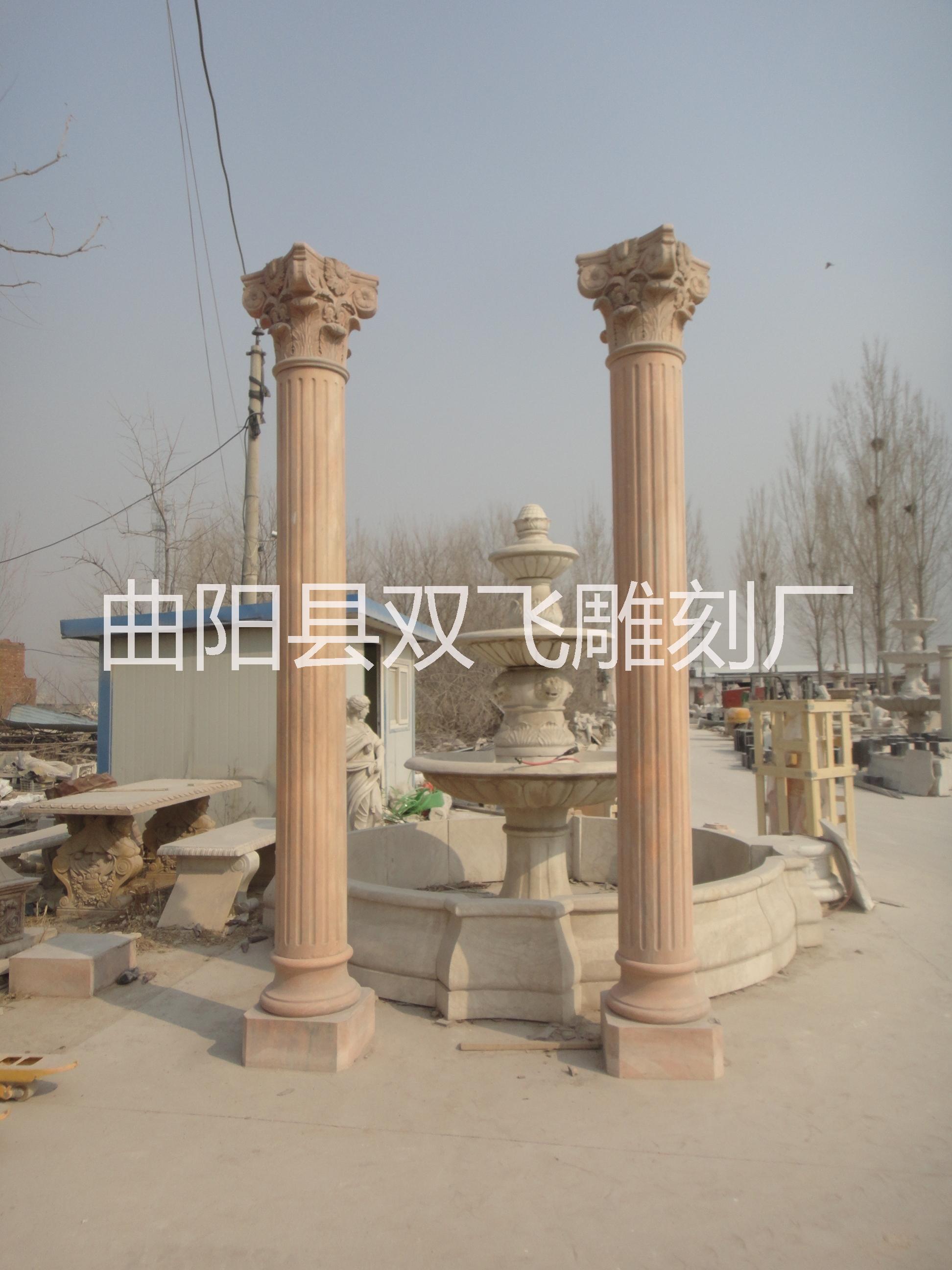 厂家直销  石雕柱子 大理石罗马柱 别墅装修罗马柱 大理石柱子