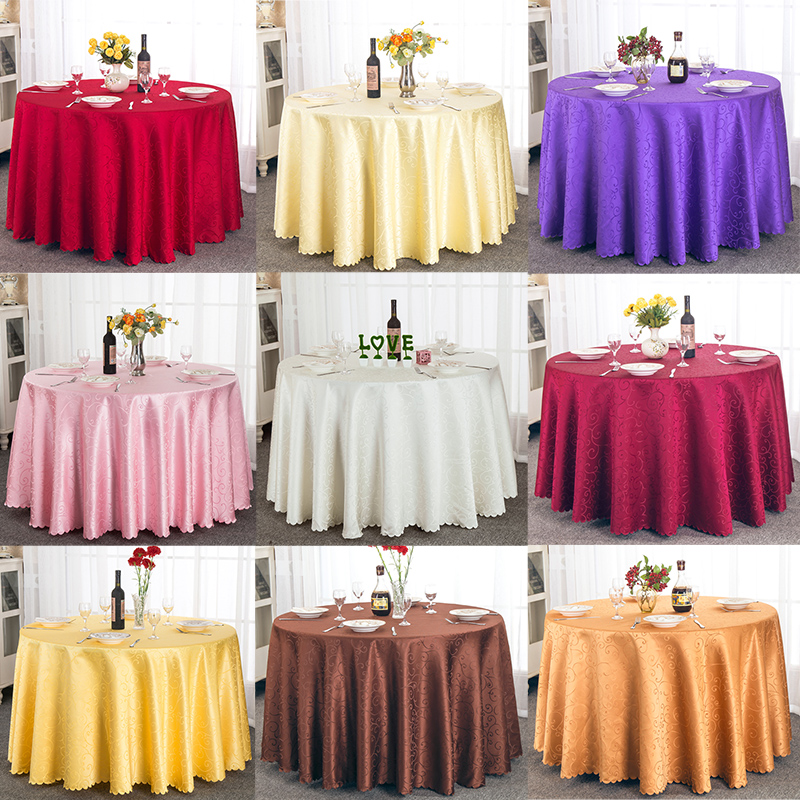 盖布酒店用品 婚庆会议提花红色桌布 圆形餐桌家用方形台布餐布 酒店餐布
