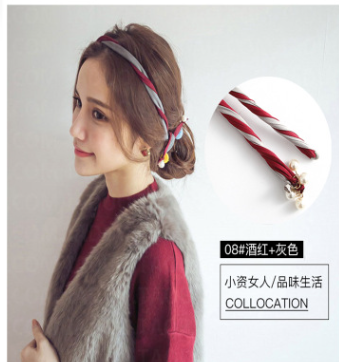 韩国风格女士发箍珍珠百变彩色组合批发