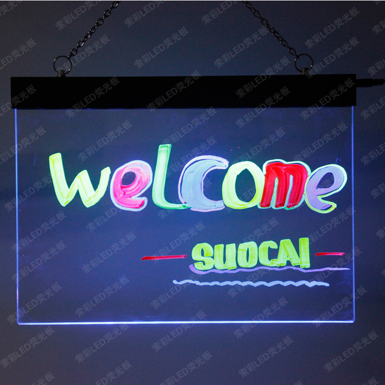 深圳市手写新品荧光板厂家索彩Ta4030-K台式广告牌透明LED荧光板手写新品荧光板
