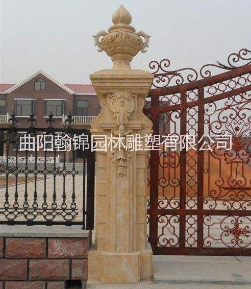 石雕欧式柱子 欧式大门柱厂家 石柱文化柱报价 装饰柱价格