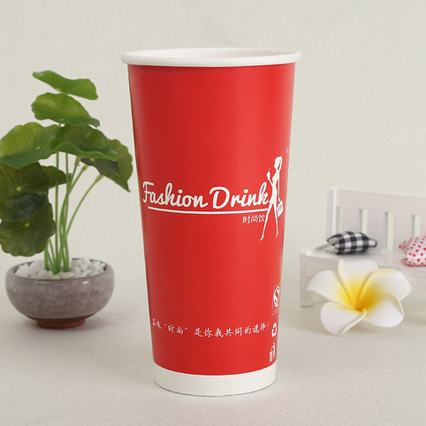 厂家定制一次性广告奶茶纸杯定做加批发