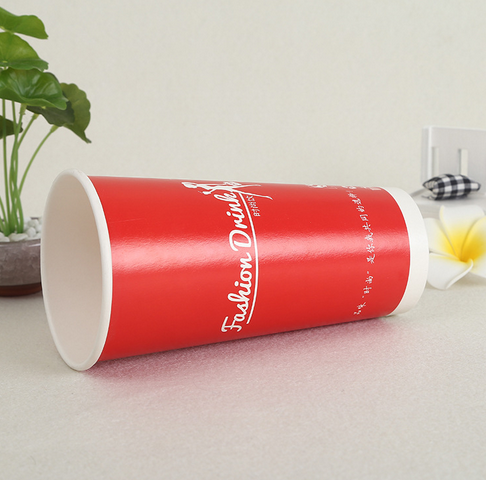 温州市厂家定制一次性广告奶茶纸杯定做加厂家