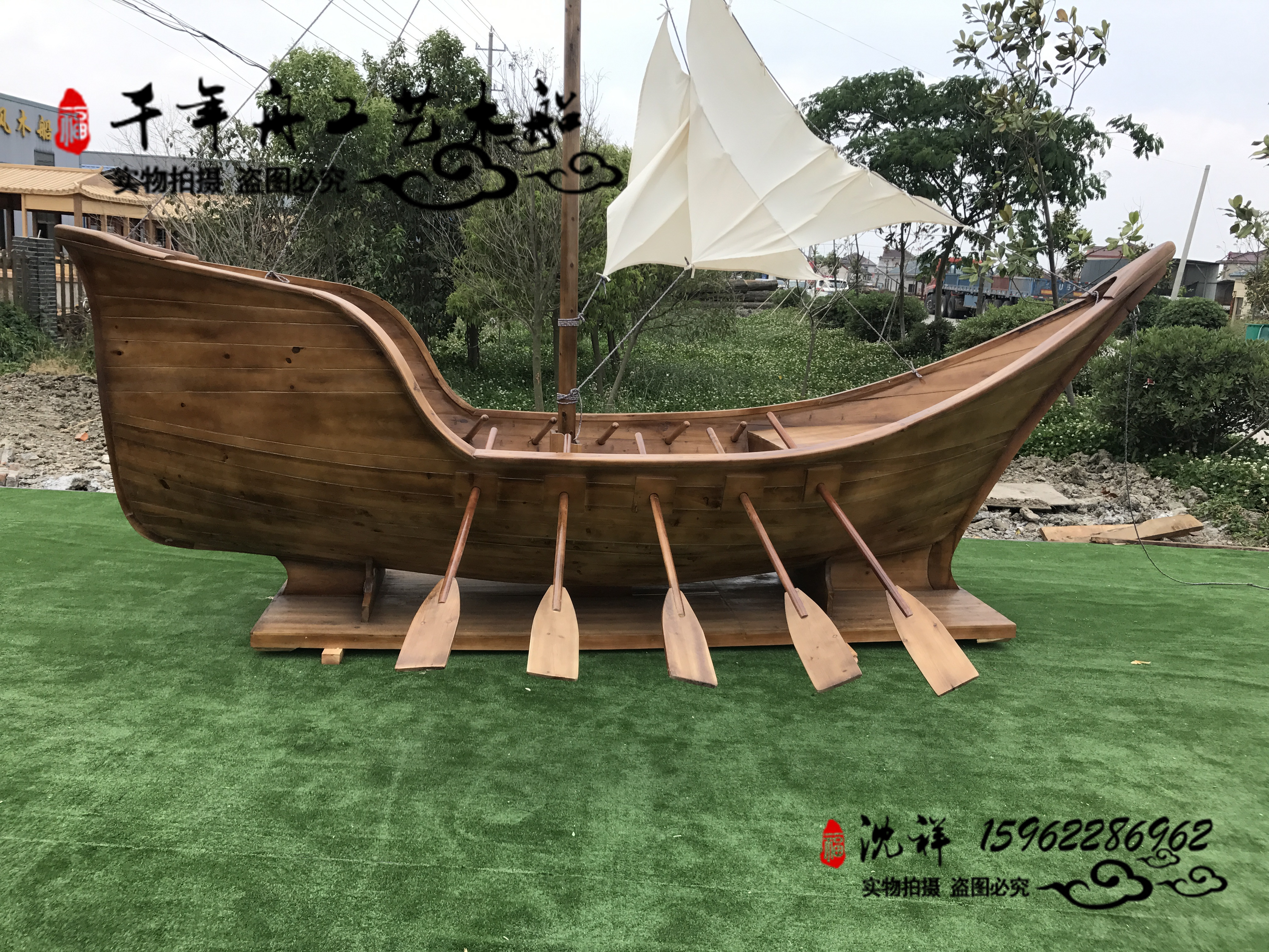 海盗船欧式木船景观木船厂家直销酒店餐饮木船景观装饰船