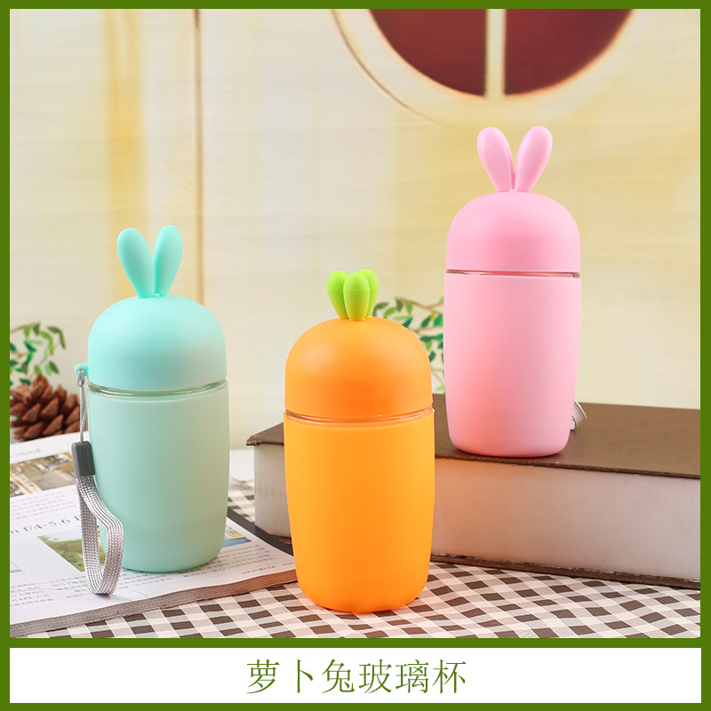 徐州市萝卜兔玻璃杯厂家萝卜兔玻璃杯 创意儿童便携萝卜兔杯 学生随手 花茶水杯 广告礼品杯 欢迎来电定制