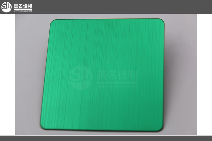 彩色不锈钢板拉丝板真空电镀翡翠绿 不锈钢拉丝板加工厂 绿金彩色不锈钢拉丝板