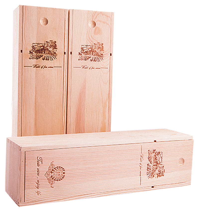 单支松木推拉红酒木盒