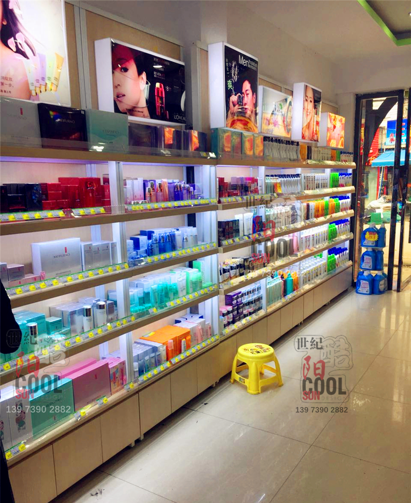 广州市化妆品店柜子展柜展示柜定做图片厂家