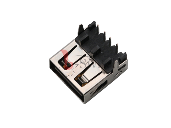 东莞市USB AF 90度 直脚 垫高厂家品赞直销 USB AF 90度 直脚 垫高 规格14.15×14.6×5.12mm 高品质低报价