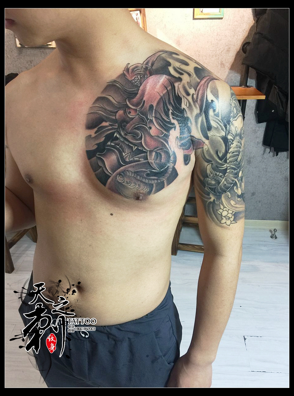 青岛李村纹身 半甲纹身图案